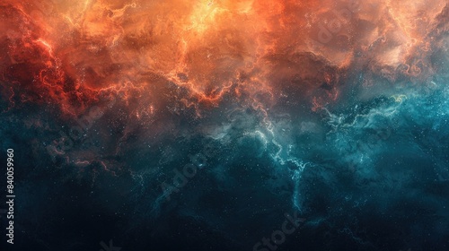 Teal Orange Black Gradient Background: Grainy Texture Effect for Poster, Banner, or Landing Page Design photo