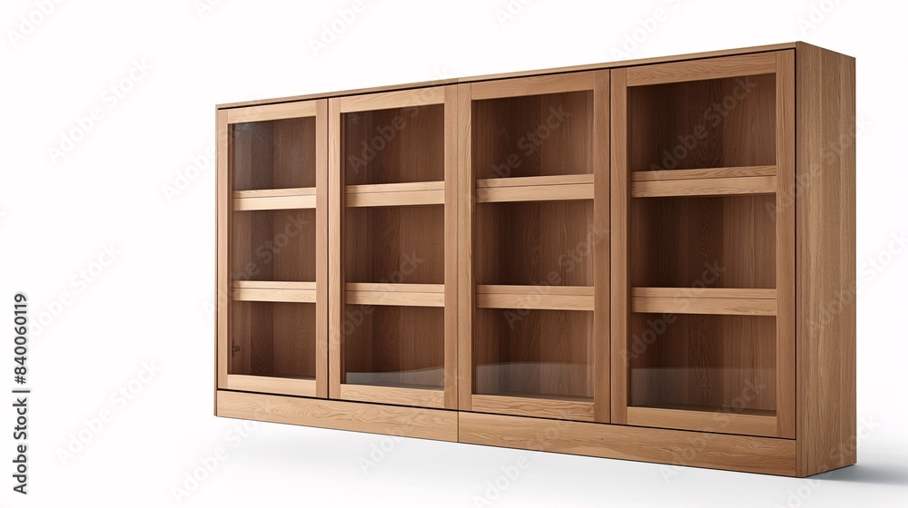 Modern wooden bookshelf with glass doors, featuring multiple shelves for storage and display. Perfect for home or office decor. Modern wooden bookshelf with glass doors, featuring multiple shelves for storage and display. Perfect for home or office decor.
