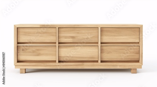 Wallpaper Mural Modern wooden dresser with six drawers, ideal for bedroom storage. Scandinavian style, minimalistic design. High-quality furniture piece. Torontodigital.ca