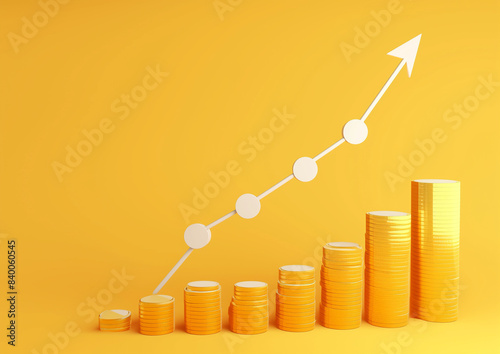 Wallpaper Mural business graph with coins Torontodigital.ca