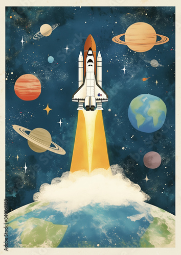 Wallpaper Mural space shuttle launch Torontodigital.ca