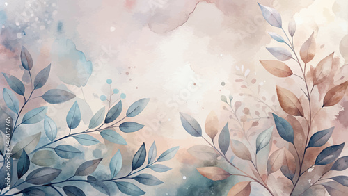 Minimalist watercolor branch background