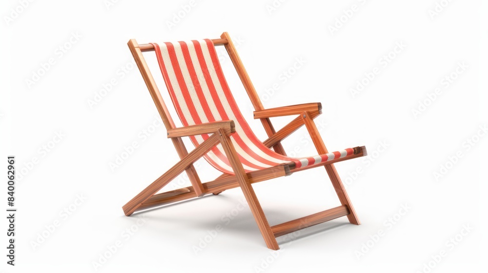 A beach chair isolated on a white background A beach chair isolated on a white background