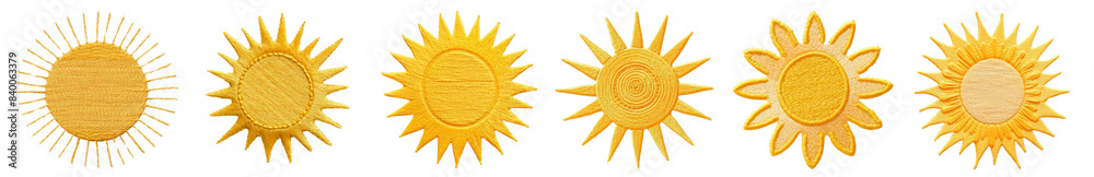 sun embroidery texture design set sun embroidery texture design set