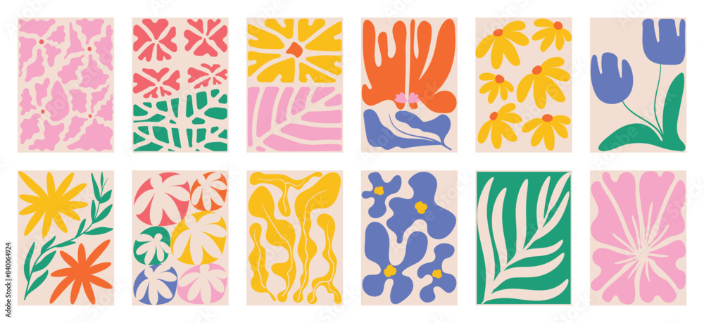 Botanical doodle background art vector set. Flower and leaves abstract shape doodle art design for print, wallpaper, clipart, wall art for home decoration. Botanical doodle background art vector set. Flower and leaves abstract shape doodle art design for print, wallpaper, clipart, wall art for home decoration.