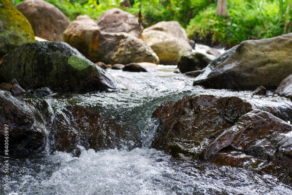 mountain river flows through the rocks mountain river flows through the rocks