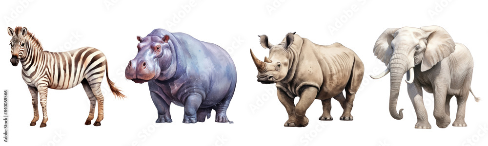 Fototapeta premium wild animal full body set