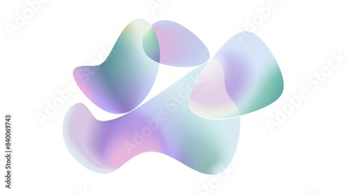 Abstract shapes in pastel colors, an elegant and modern logo for the Glowing Holographic Gradient
