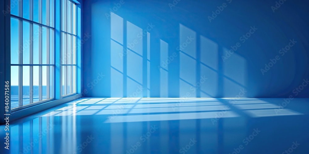 Abstract blue studio background with shadows of window, perfect for ...