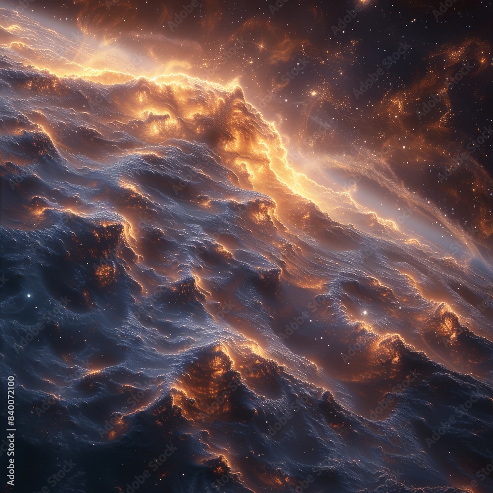 Fototapeta premium The galaxy is full of stars and nebulous formations, mesmerizing view