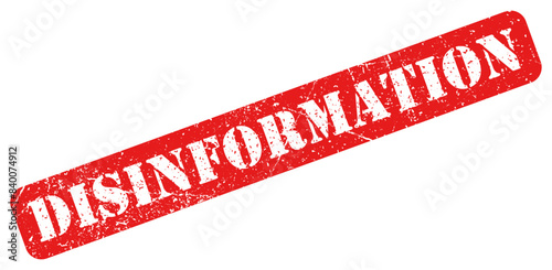 Disinformation red stamp grunge isolated