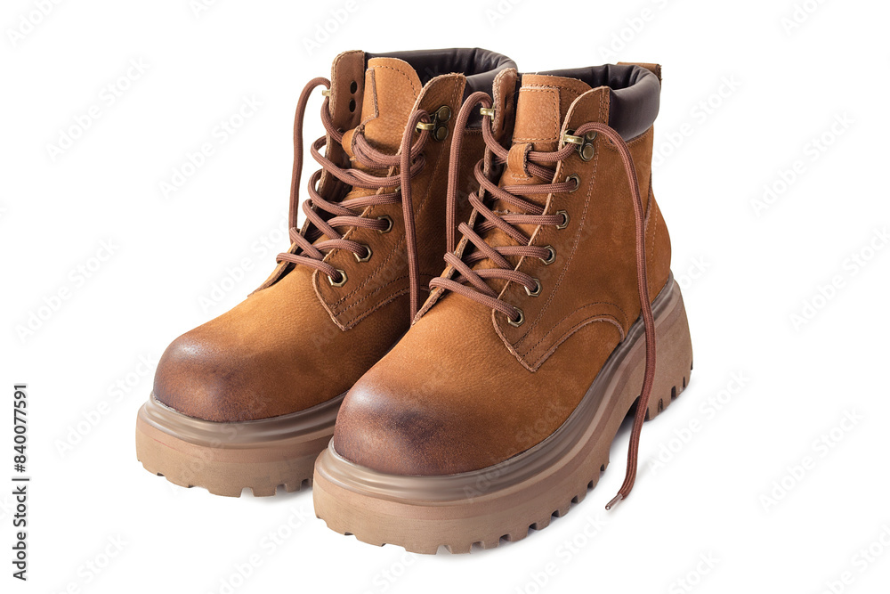 Leather boots isolated