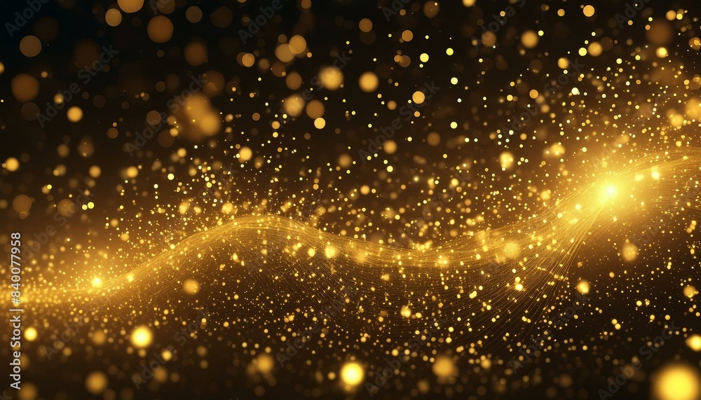 Scattered golden particles against a dark backdrop create a festive background or design element. Scattered golden particles against a dark backdrop create a festive background or design element.
