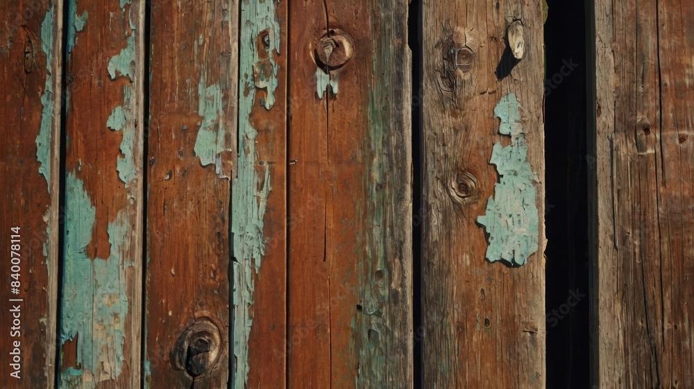 Aesthetic background of worn wooden door with peeling paint Aesthetic background of worn wooden door with peeling paint