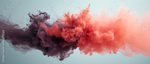 Amber Eruption, Abstract Smoke Burst in Brown and Orange Hues