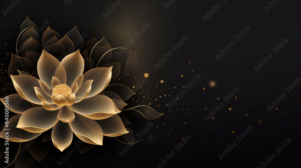 Luxury gold lotus background vector. Zen wallpaper Luxury gold lotus background vector. Zen wallpaper