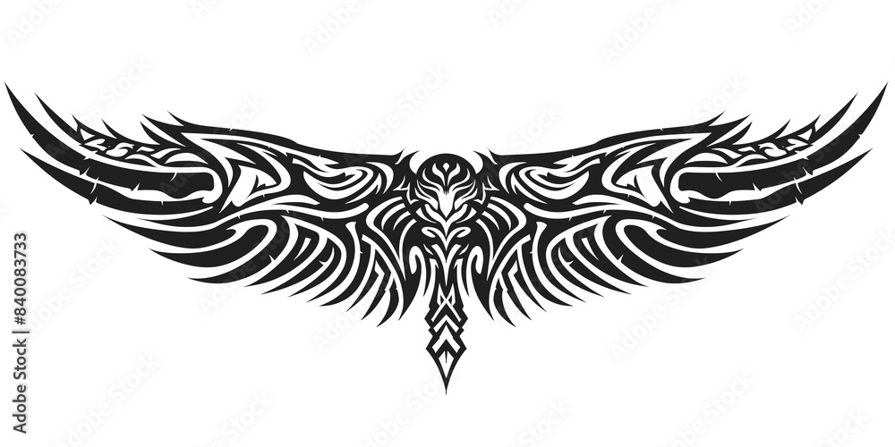 Tribal wings symbol design on transparent background Tribal wings symbol design on transparent background