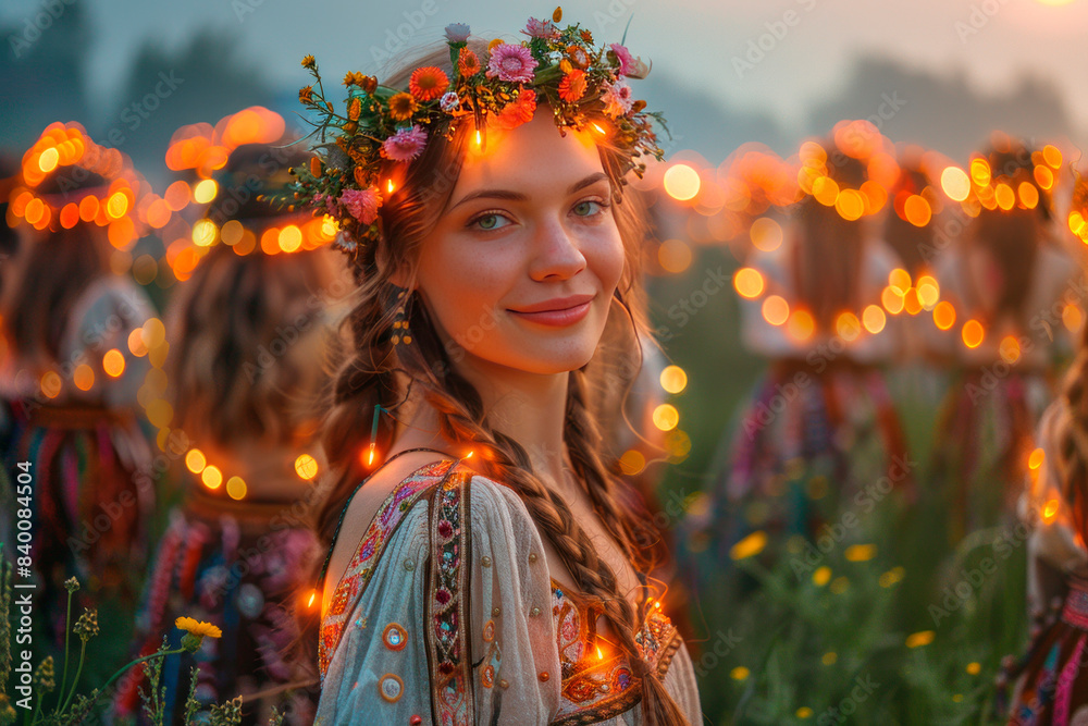 Ivan Kupala night mystery. St. John's Day, Ligo, Janov day. AI generative Ivan Kupala night mystery. St. John's Day, Ligo, Janov day. AI generative