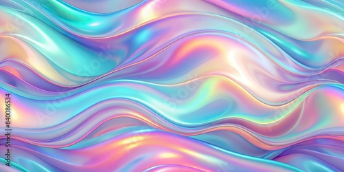 Trendy pastel holographic wavy background perfect for tech or fashion designs, holographic, pastel, trendy, wavy, background, abstract, vibrant, color, iridescent, modern, design, digital