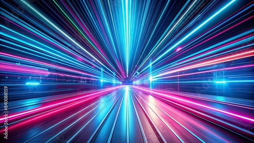 Futuristic light ray acceleration with blue and pink neon speed lines , abstract, sci-fi, technology, futuristic, digital, background, motion, energy, neon lights, acceleration, speed lines