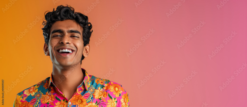 Portrait of happy young Indian man with positive vibe looking at camera on colorful background. good mood and relaxed personality. Portrait of happy young Indian man with positive vibe looking at camera on colorful background. good mood and relaxed personality.