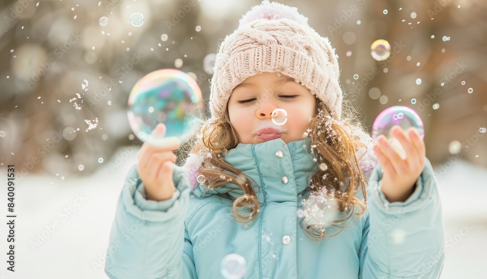 Winter Bliss: A Preschooler's Joyful Bubble-Blowing Adventure Winter Bliss: A Preschooler's Joyful Bubble-Blowing Adventure