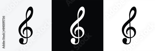 Music notes icon set. Music notes sign and symbol.  Music notes simple style, vector illustration.	