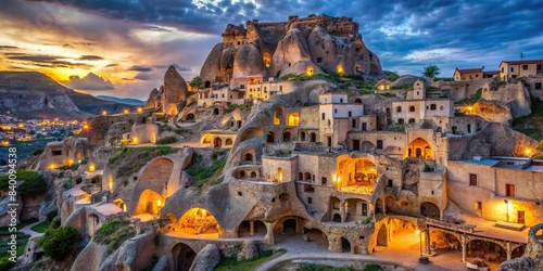 Underground city in Turkey featuring tunnels, rooms, and passageways carved into the rock , Derinkuyu, Cappadocia, Turkey, underground, city, tunnels, rooms, passageways, carved, rock photo