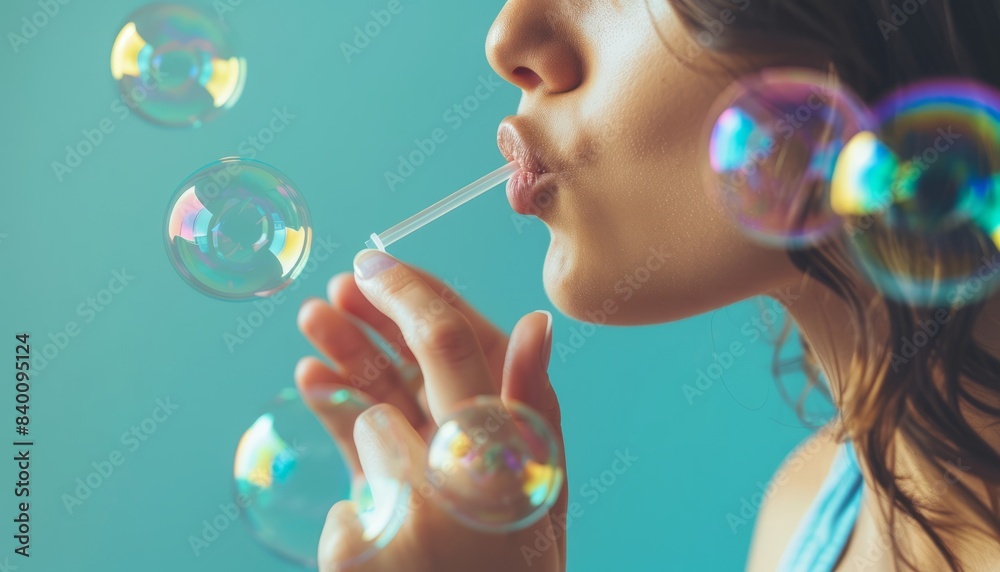 Bubble Bliss: Capturing the Delicate Art of Soap Bubble Blowing with a Young Female Model Bubble Bliss: Capturing the Delicate Art of Soap Bubble Blowing with a Young Female Model