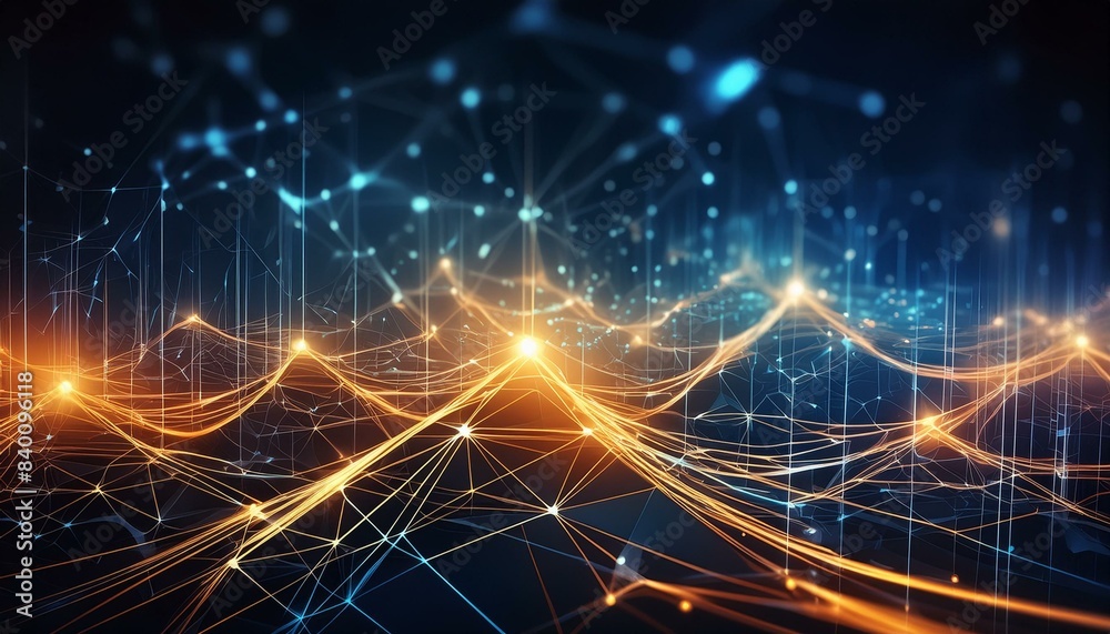 Technological Frontier, Abstract Neural Nets Illustrating Futuristic AI Concept on Dark Background Technological Frontier, Abstract Neural Nets Illustrating Futuristic AI Concept on Dark Background