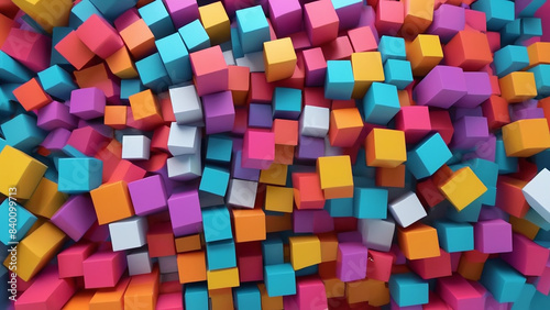 Abstract background made of colorful cubes