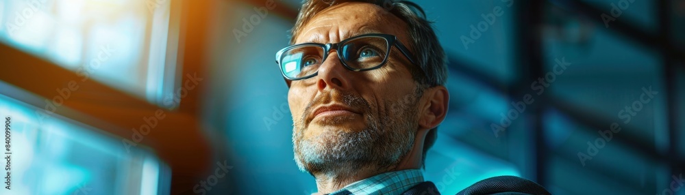 Visionary Executive Leadership,Professional Leader Portrait with Strategic Thinking Expression