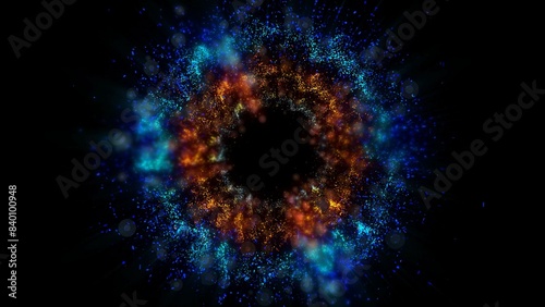 a bright magical flash resembles multi-colored and fiery fireworks 