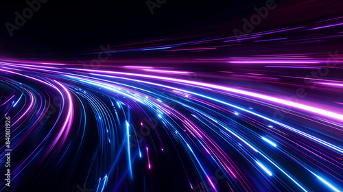 abstract dark background with purple and blue glowing lines