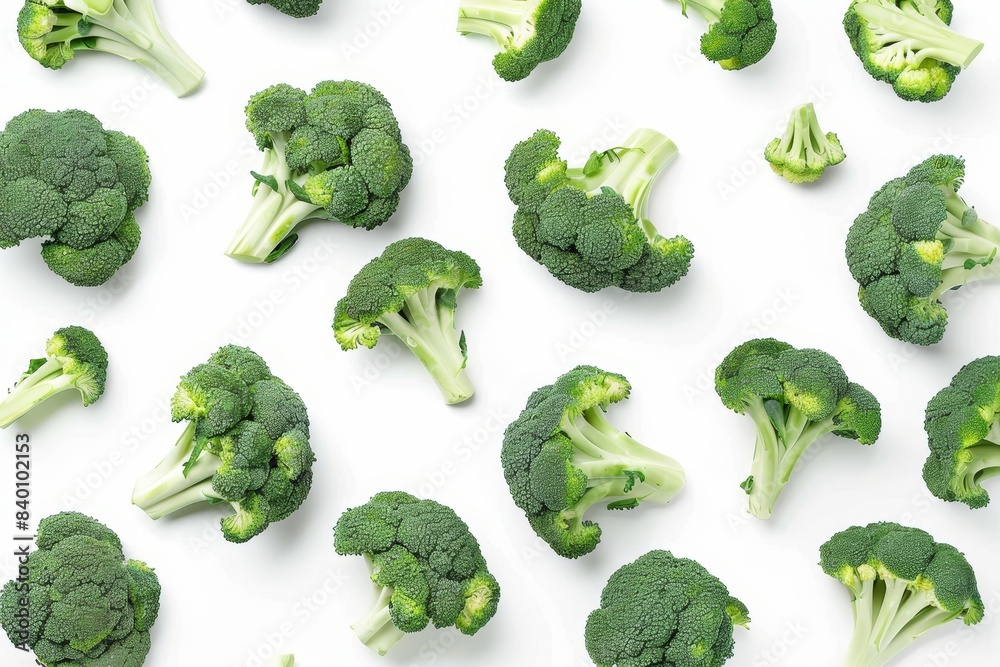Close-up of fresh broccoli isolated on white Close-up of fresh broccoli isolated on white
