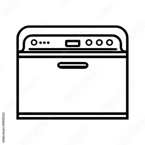 Dishwasher line and solid icon, Kitchen equipment concept, Dish washer machine sign on white background, Dishwasher icon in outline style for mobile concept and web design. Vector graphics. stock illu