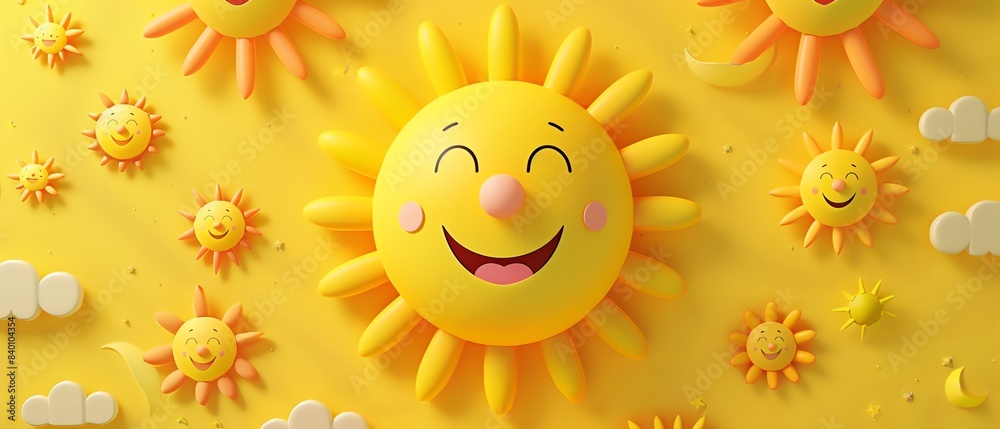 Sunshine flat design top view golden theme cartoon drawing vivid Sunshine flat design top view golden theme cartoon drawing vivid