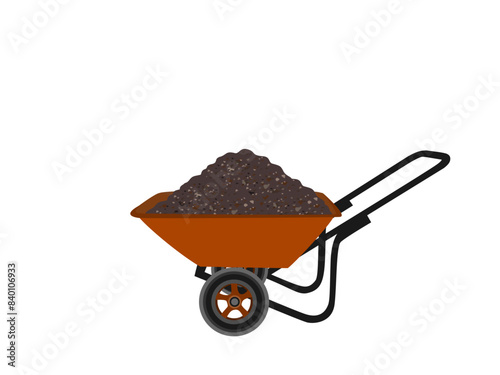 A cement cart that is an agricultural tool.