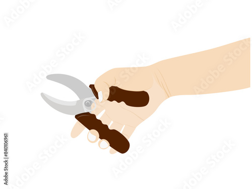 Pruning shears on a white background.