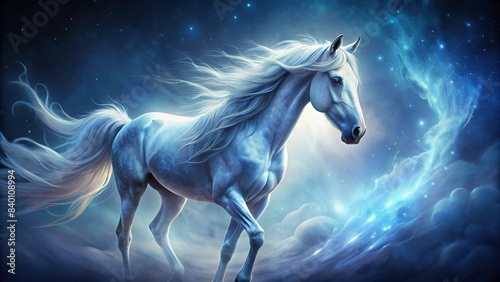 Fantasy style horse with mystical aura   fantasy  horse  magical  creature  mythical  majestic  enchanted  mystical  ethereal  mystical  whimsical  fairytale  surreal  mystical  mythical