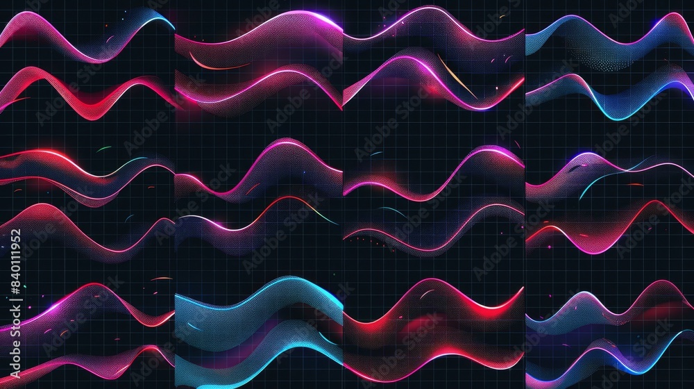 Modern illustration set of blue and red air jets of cool and hot air. Transparent purification breeze and heat blow with wind effect. Modern illustration set of blue and red air jets of cool and hot air. Transparent purification breeze and heat blow with wind effect.