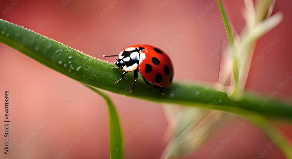 Ladybug on a red background. Ladybug on a red background.