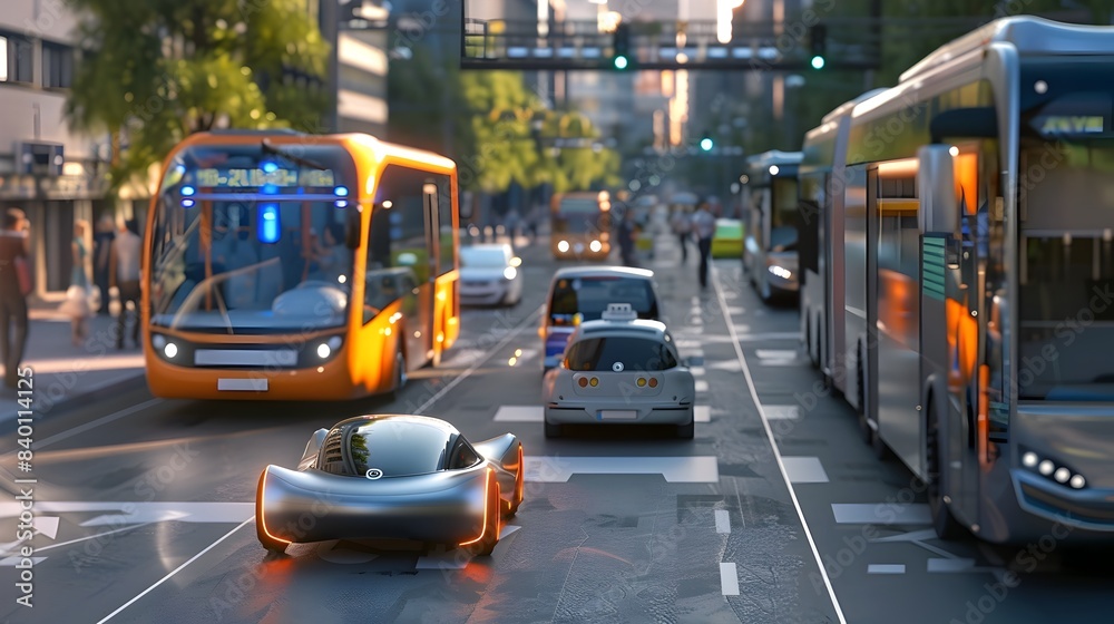 Fototapeta premium Autonomous Vehicles Shaping the Future of Urban Mobility