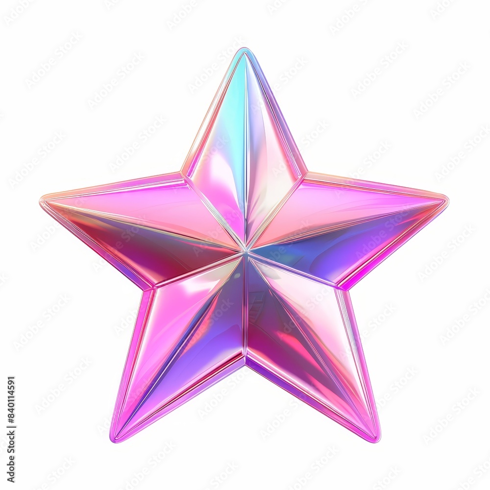 3D abstract metal chrome star with a transparent background in a surreal style 3D abstract metal chrome star with a transparent background in a surreal style