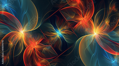 A colorful image of flowers with a blue background