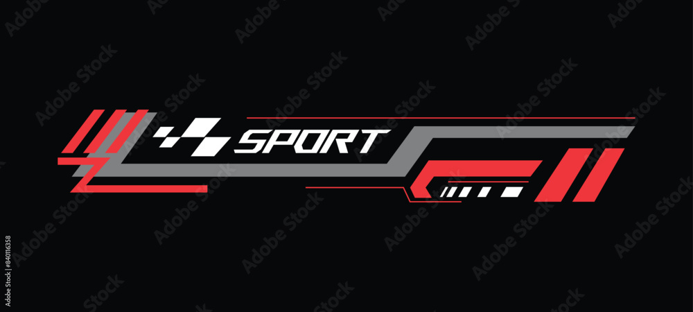 Fototapeta premium Racing sport sticker stripe abstract vinyl decal design