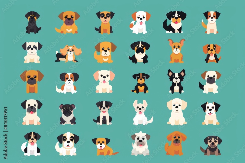 Cartoon dog faces in various modern formats. Cartoon dog faces in various modern formats.