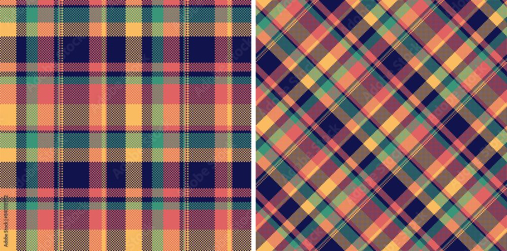 Pattern plaid seamless of fabric texture background with a check vector textile tartan. Set in rainbow colors. Trendy everyday bags for women. Pattern plaid seamless of fabric texture background with a check vector textile tartan. Set in rainbow colors. Trendy everyday bags for women.