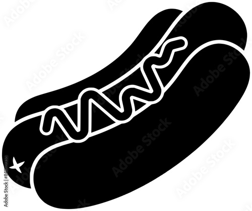 food illustration sausage silhouette meat logo meal icon hotdog outline lunch beef bread eat roll bun stick homemade snack shape pastry bakery chopstick for vector graphic background