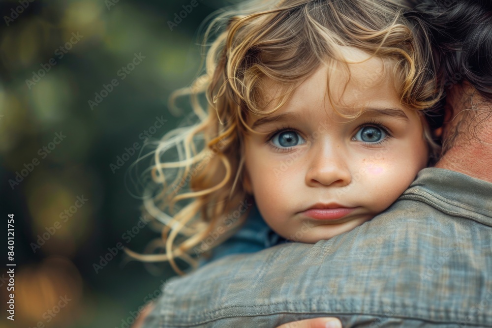 Man holding blue-eyed girl Man holding blue-eyed girl